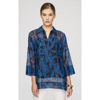 Printed cotton silk blouse