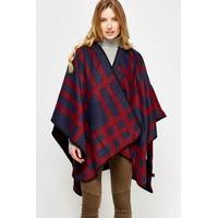 Printed Fleece Wrap Poncho