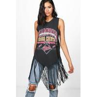 Printed Tassel Vest - multi