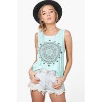 Printed Vest - aqua