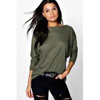 Premium Fabric Oversized Top - khaki