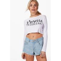 Prosecco Princess Oversized Crop - white