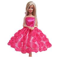 Princess Dresses For Barbie Doll Fuschia Dresses For Girl\'s Doll Toy