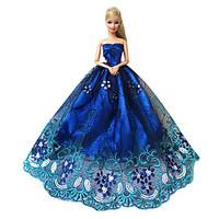Princess Dresses For Barbie Doll Blue Dresses For Girl\'s Doll Toy
