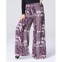 print super wide flared leg trousers sht