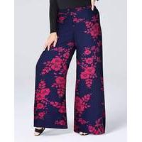 print super wide flared leg trousers sht