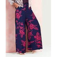 Print Super Wide Flared Leg Trousers Reg