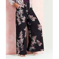 Print Super Wide Flared Leg Trousers Reg