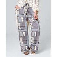 Print Tie Belt Wide Leg Trouser Regular