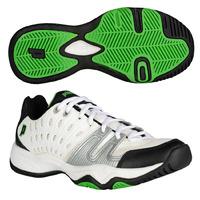 Prince T22 Junior Tennis Shoes - White/Black/Green, 3 UK