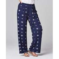 Print Tie Belt Wide Leg Trouser Regular