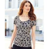 Print Jersey Round Neck Top