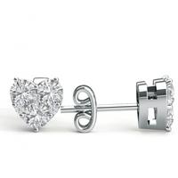 prong setting round diamond cluster earrings