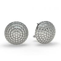 prong setting round diamond cluster earrings