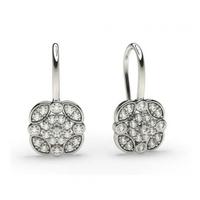 Prong Setting Round Diamond Cluster Earrings