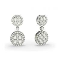 prong setting round diamond cluster earrings