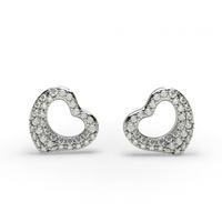 prong setting round diamond cluster earrings