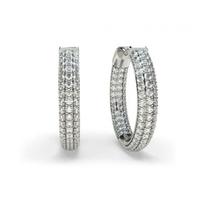 Prong Setting Round Diamond Hoop Earring