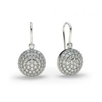 Prong Setting Round Diamond Cluster Earrings