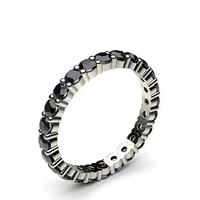 prong setting full eternity black diamond ring