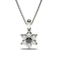 Prong Setting Black Diamond Cluster Pendant