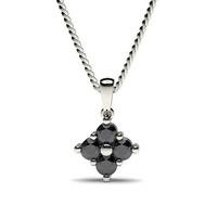 Prong Setting Black Diamond Cluster Pendant