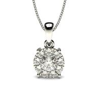 Prong Setting Round Diamond Cluster Pendant