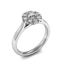 Prong Setting Round Diamond Cluster Ring