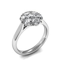 Prong Setting Round Diamond Cluster Ring