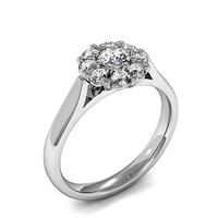 Prong Setting Round Diamond Cluster Ring