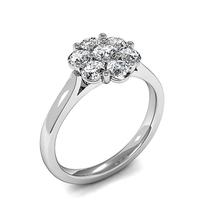 Prong Setting Round Diamond Cluster Ring