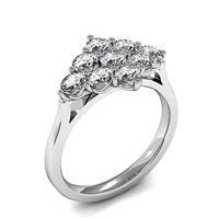 Prong Setting Round Diamond Cluster Ring