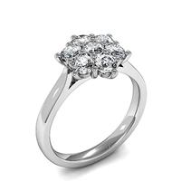 Prong Setting Round Diamond Cluster Ring