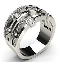 prong full bezel setting round diamond fashion ring