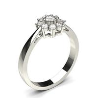 Prong Setting Round Diamond Cluster Ring