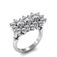 Prong Setting Round Diamond Cluster Ring