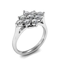 Prong Setting Round Diamond Cluster Ring