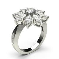 Prong Setting Round & Marquise Diamond Cluster Ring