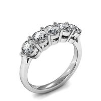 Prong Setting Plain Five Stone Ring