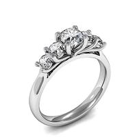 Prong Setting Plain Five Stone Ring