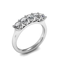 Prong Setting Plain Five Stone Ring