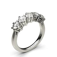 Prong Setting Plain Five Stone Ring