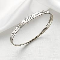 Prayer For Protection Silver Bangle