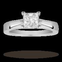 Princess Cut 1.00 Carat Solitaire Diamond Ring In Platinum - Ring Size P