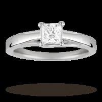 Princess Cut 0.70 Carat Solitaire Diamond Ring In Platinum - Ring Size O