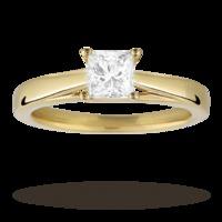 Princess Cut 0.70 Carat Solitaire Diamond Ring In 18 Carat White Gold - Ring Size P