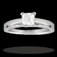 princess cut 050 carat solitaire diamond ring in 18 carat white gold r ...