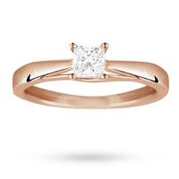 princess cut 040 carat solitaire diamond ring in 18 carat rose gold ri ...