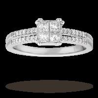 princess cut 055 total carat weight cluster and diamond set shoulders  ...