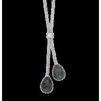 Preseli Bluestone Necklace Two Stone Dropper Silver